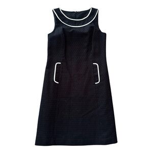 Ann Taylor LOFT Petites Black Dress with White Accents